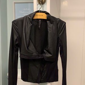 Black lightweight moto top/ sweater